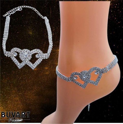 Silver crystal Ankle chain