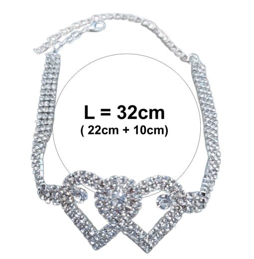 Silver crystal Ankle chain