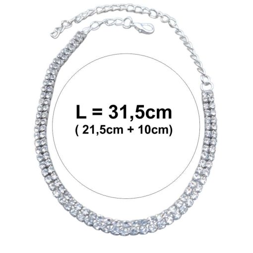 Silver crystal Ankle chain