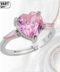 Silver ring pink zircon
