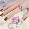 Silver ring pink zircon