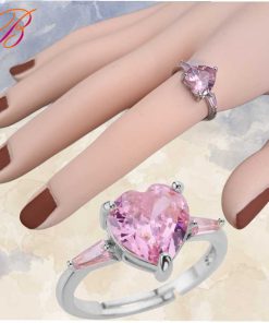 Silver ring pink zircon