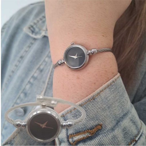 Silver black wristwatch
