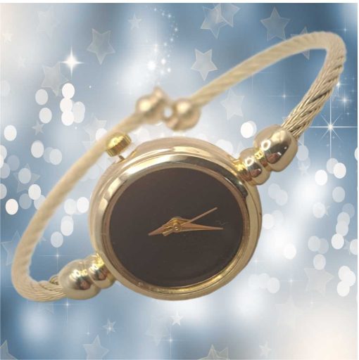 Gold black wristwatch