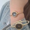 Gold black wristwatch