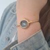 Gold black wristwatch