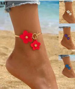 Gold ankle chain white