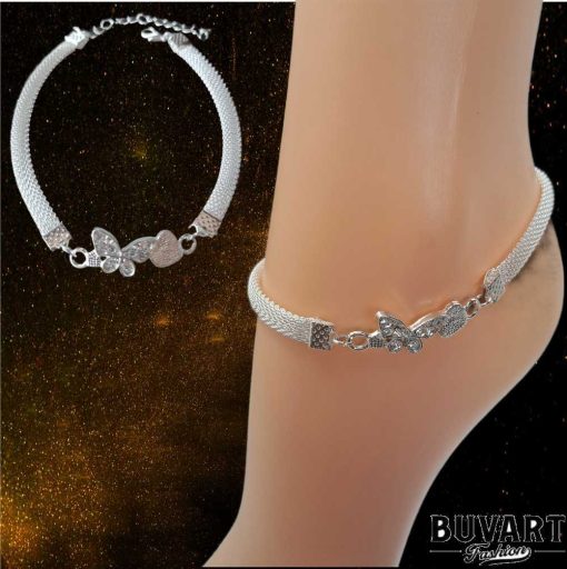 Silver Anklet with heart