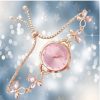 Gold light pink wristwatch
