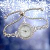 Silver crystal wristwatch