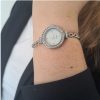 Silver crystal wristwatch