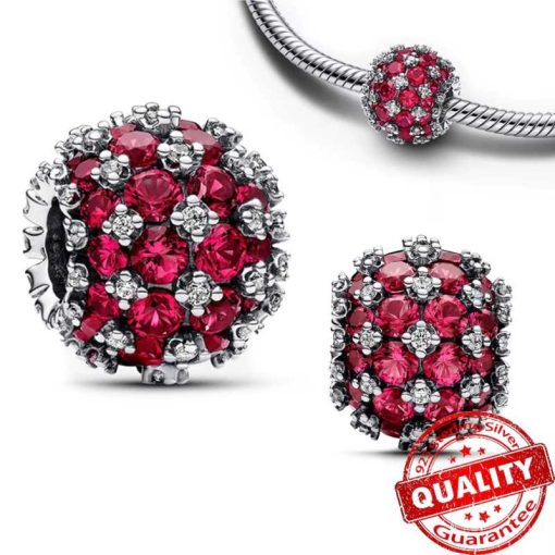 Pendant red with crystals
