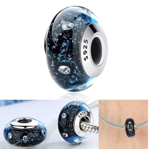 Ring - pendant, S925: Black-blue cosmos.