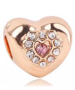 Rose gold pendant with zircons