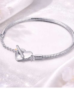 Silver bracelet heart
