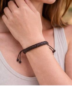 Brown leather bracelet