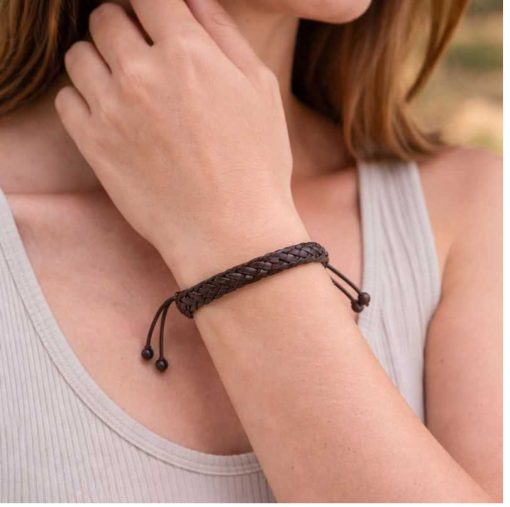 Brown leather bracelet