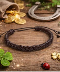 Brown leather bracelet