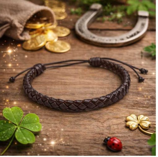 Brown leather bracelet