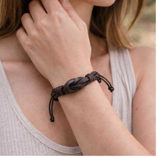 Dark brown leather bracelet