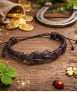 Dark brown leather bracelet