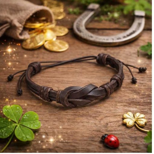 Dark brown leather bracelet