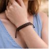 Dark brown leather bracelet