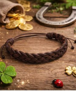 Dark brown leather bracelet