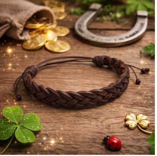 Dark brown leather bracelet