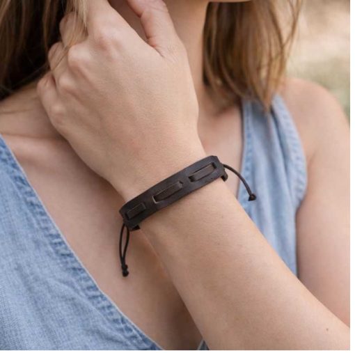 Brown leather bracelet