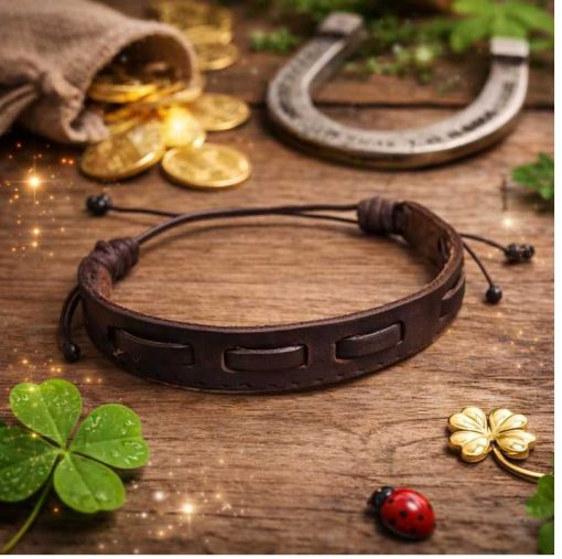 Brown leather bracelet