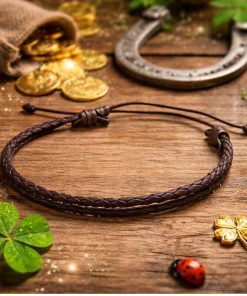 Leather bracelet for luck