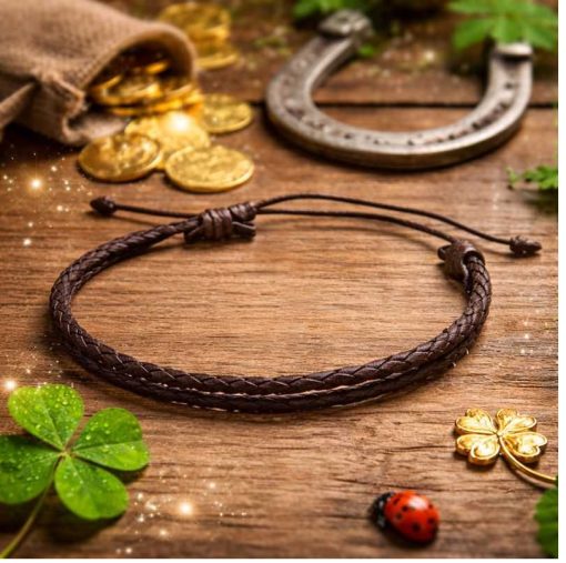 Leather bracelet for luck