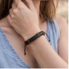 Dark brown leather bracelet:
