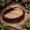 Dark brown leather bracelet: