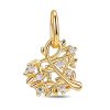 Pendant gold branches zircons