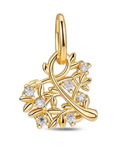 Pendant gold branches zircons