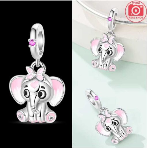 Pendant Elephant in pink