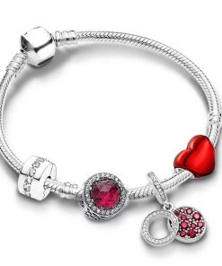 Pandora style red bracelet