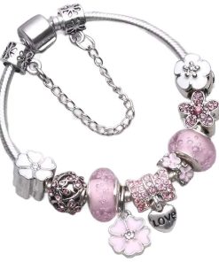 Pandora stil bracelet + 11 pendants