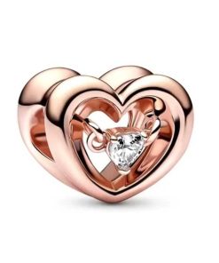 pendant Heart with white zircon