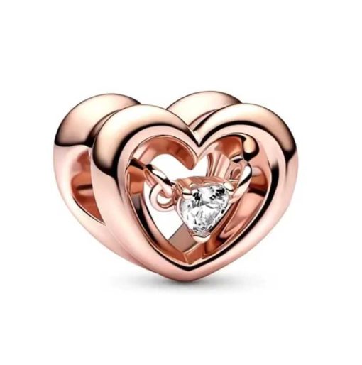 pendant Heart with white zircon
