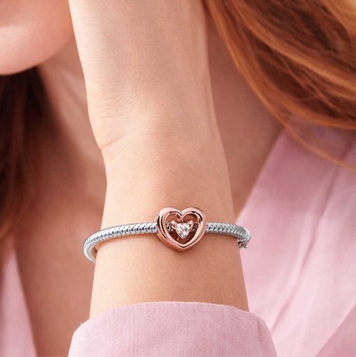 pendant Heart with white zircon