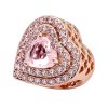 pendant Crystal heart pink zircon