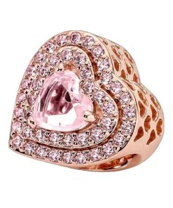 pendant Crystal heart pink zircon
