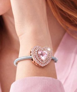 pendant Crystal heart pink zircon