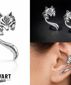 Earring No piercing Silver Fox Ear Cuff