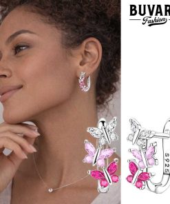 Earring Pink Butterfly