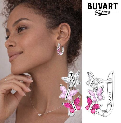 Earring Pink Butterfly