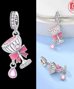 Pendant Pink Celebration Glass Charm